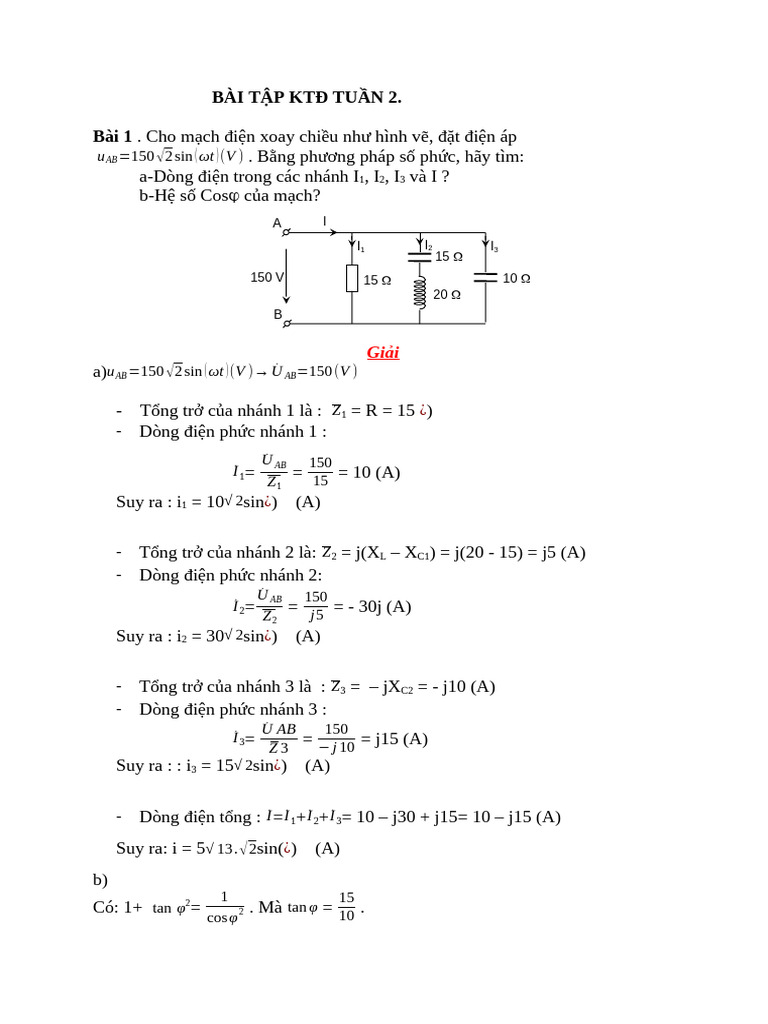B%C3%80I T%E1%BA%ACP KT%C4%90 TU%E1%BA%A6N 1+2 | PDF