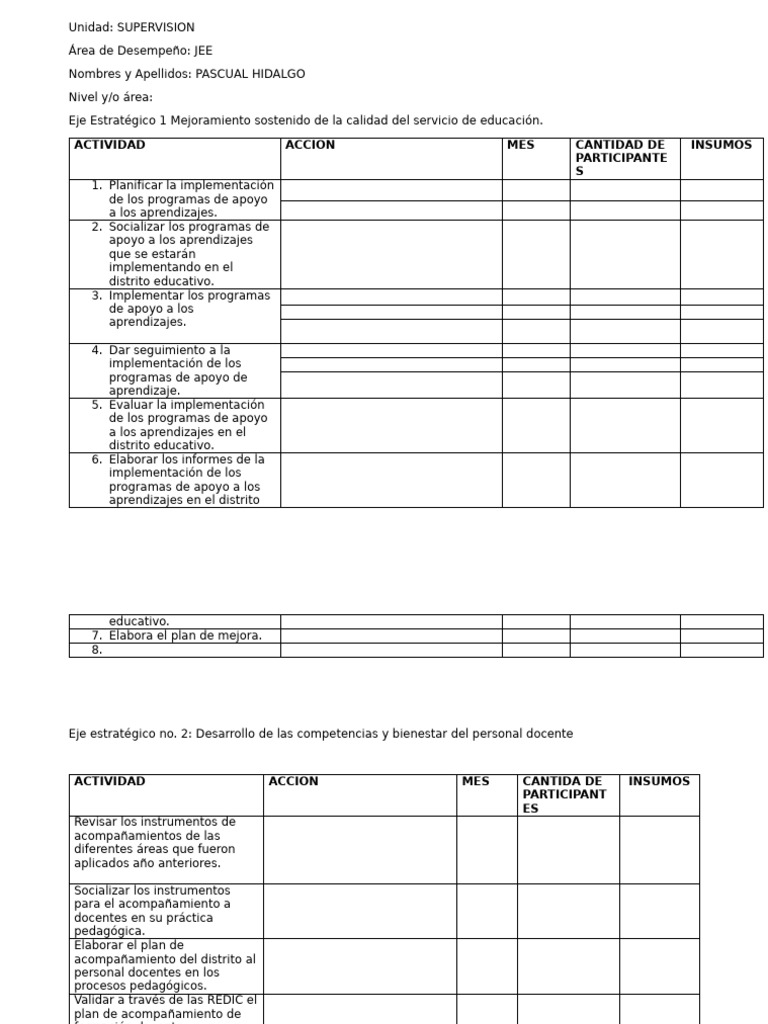 Plan de Mejora Educativa 2024 | PDF | Maestros | Aprendizaje