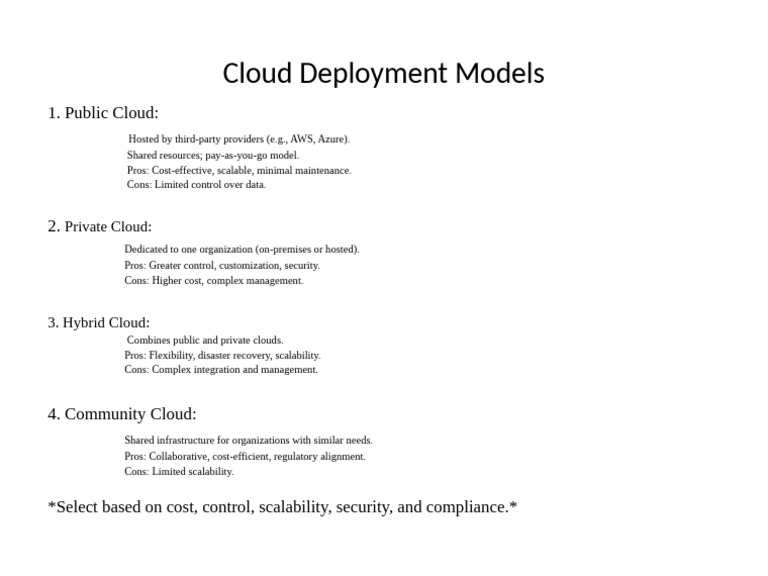 Cloud Deployment Models | PDF