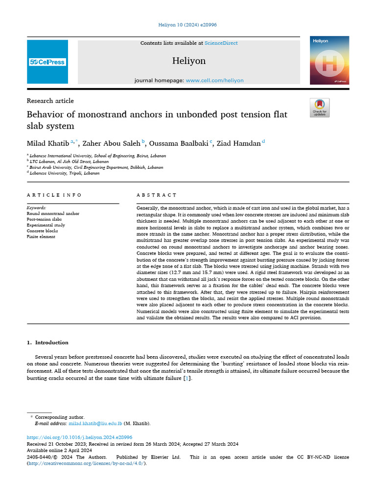 Monostrand Anchors in Post-Tension Slabs | PDF | Strength Of Materials ...
