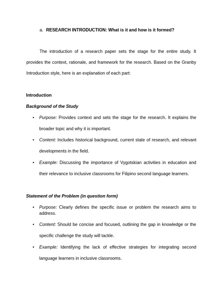 Research Introduction Guideline | PDF | Second Language Acquisition ...