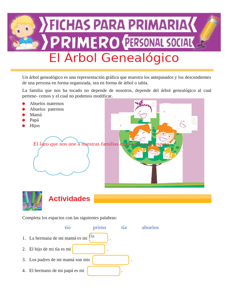 Actividades de árbol genealógico para niños | PDF