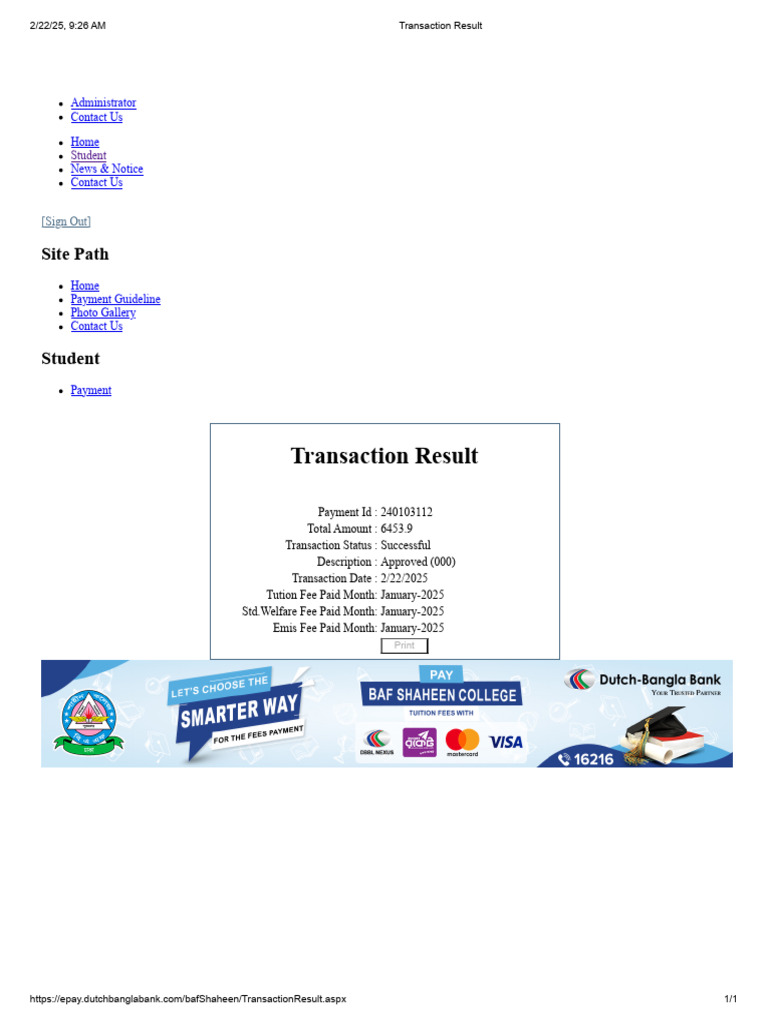 Transaction Result | PDF