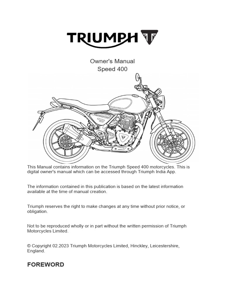 Pdf24-Triumph Speed 400 Manual 2 | PDF | Anti Lock Braking System ...