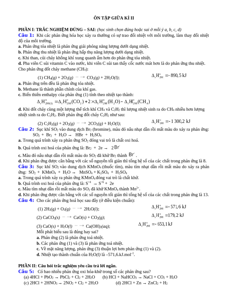 Ôn tập GK II | PDF