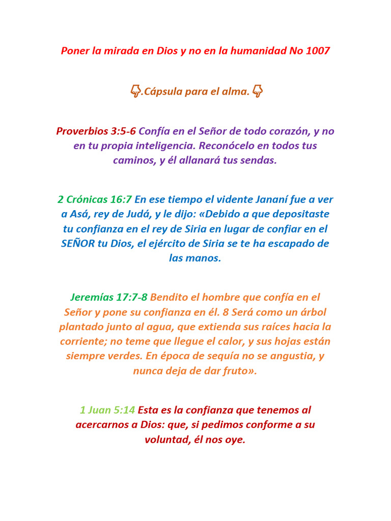 Poner La Mirada en Dios y No en La Humanidad No 1007 | PDF