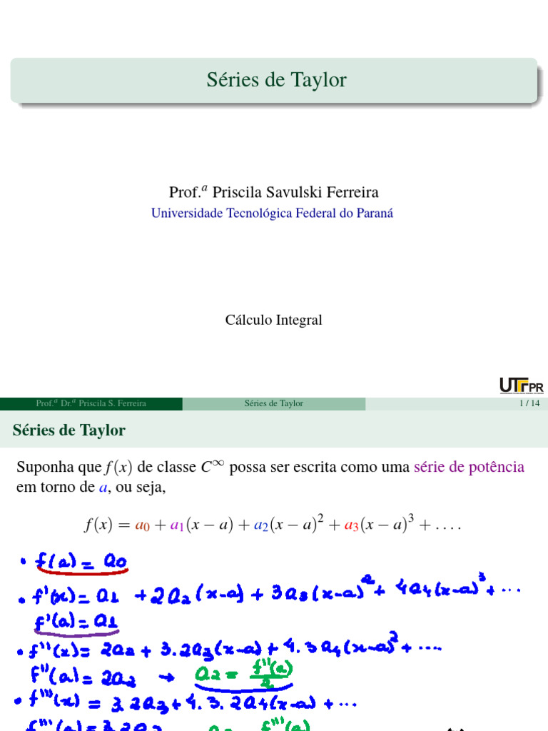 Séries de Taylor: Definição e Exemplos | PDF | Análise real | Álgebra