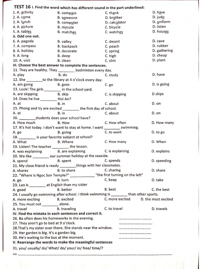 Test 16 | PDF