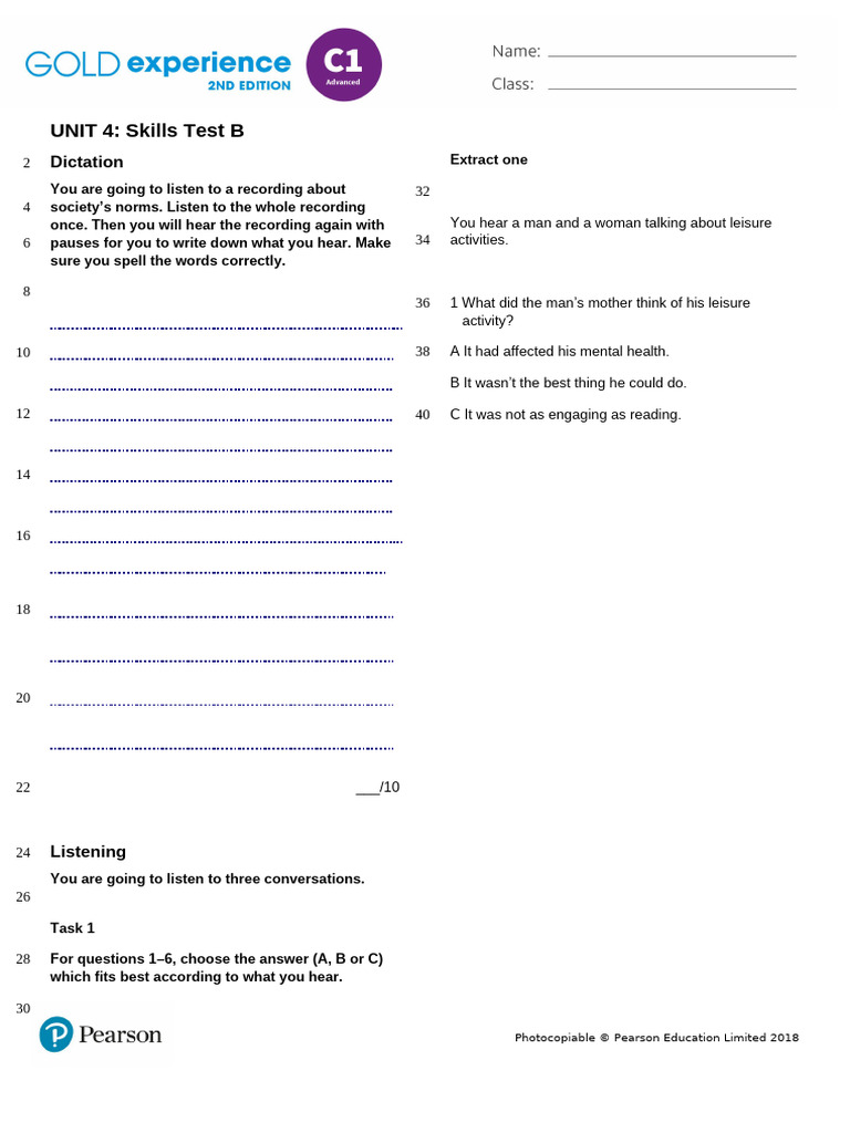 Gold Exp C1 U4 Skills Test B | PDF | Behavioural Sciences ...
