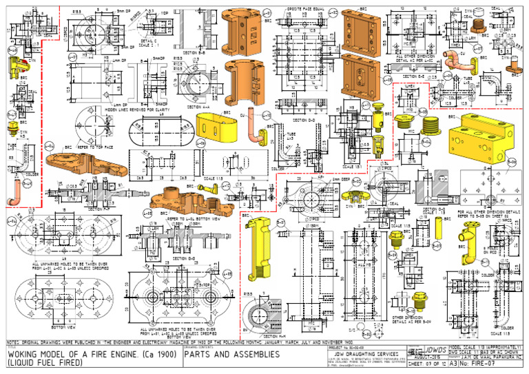 Fire Engine Model Parts and Assembly | PDF