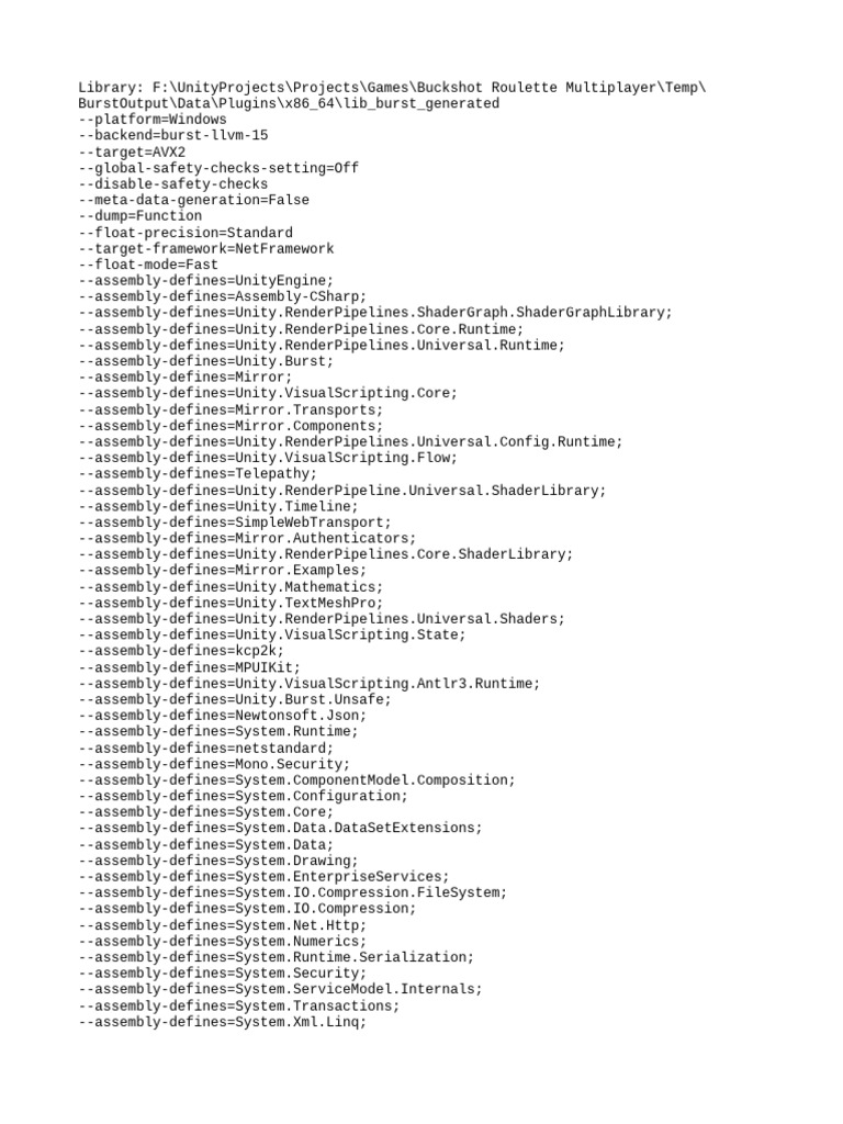 Buckshot Roulette Unity Burst Library | PDF | Unity (Game Engine) | Json