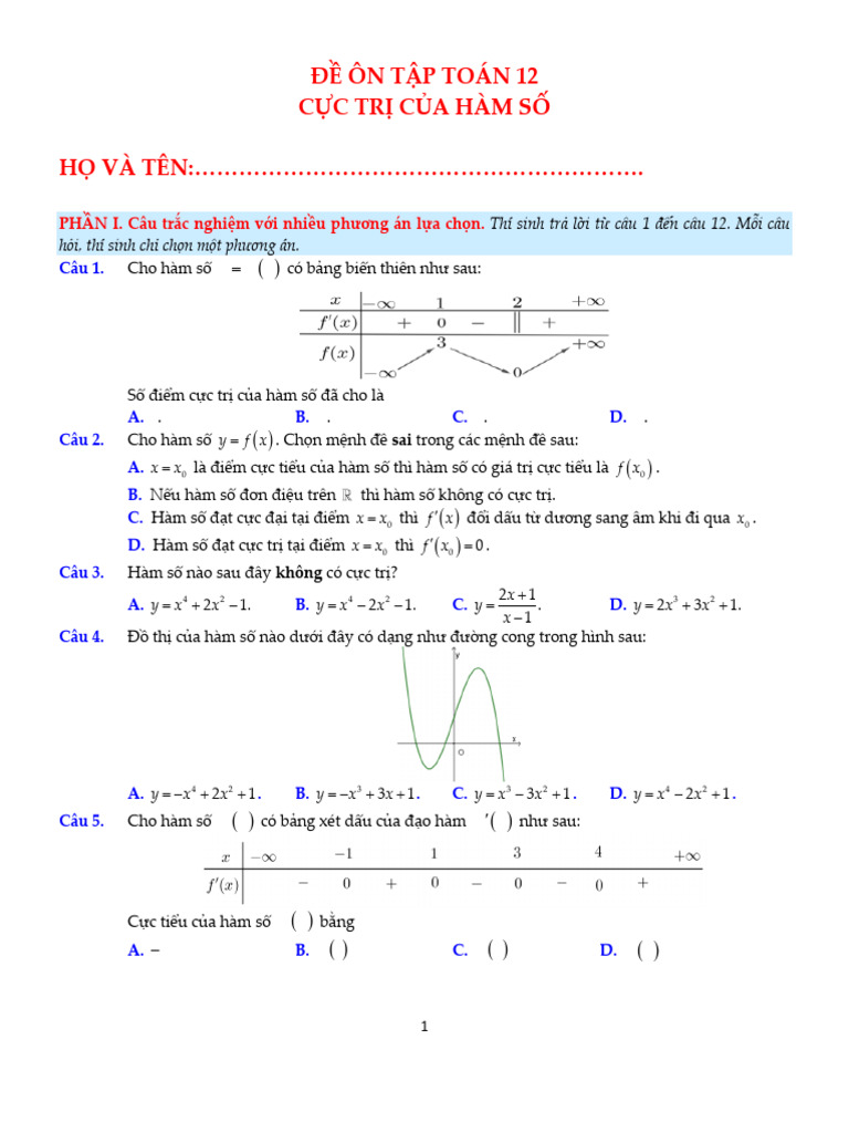 De 02 Cuc Tri Ham So Form 2025 | PDF