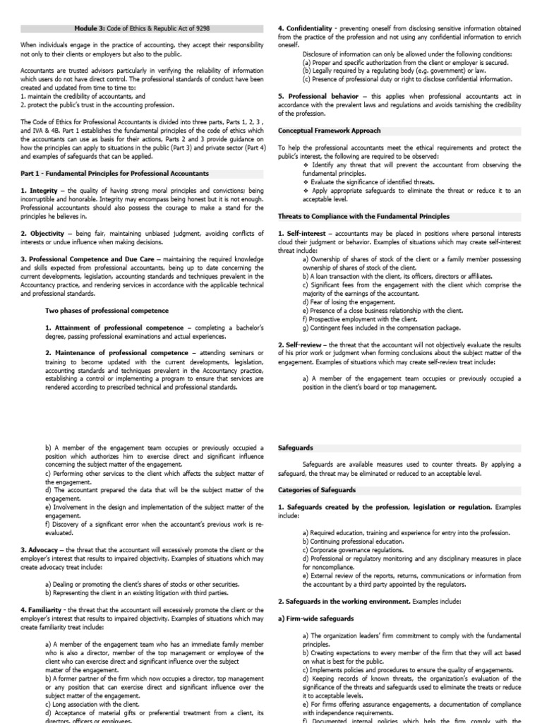 Code of Ethics & Republic Act of 9298 | PDF | Confidentiality | Integrity