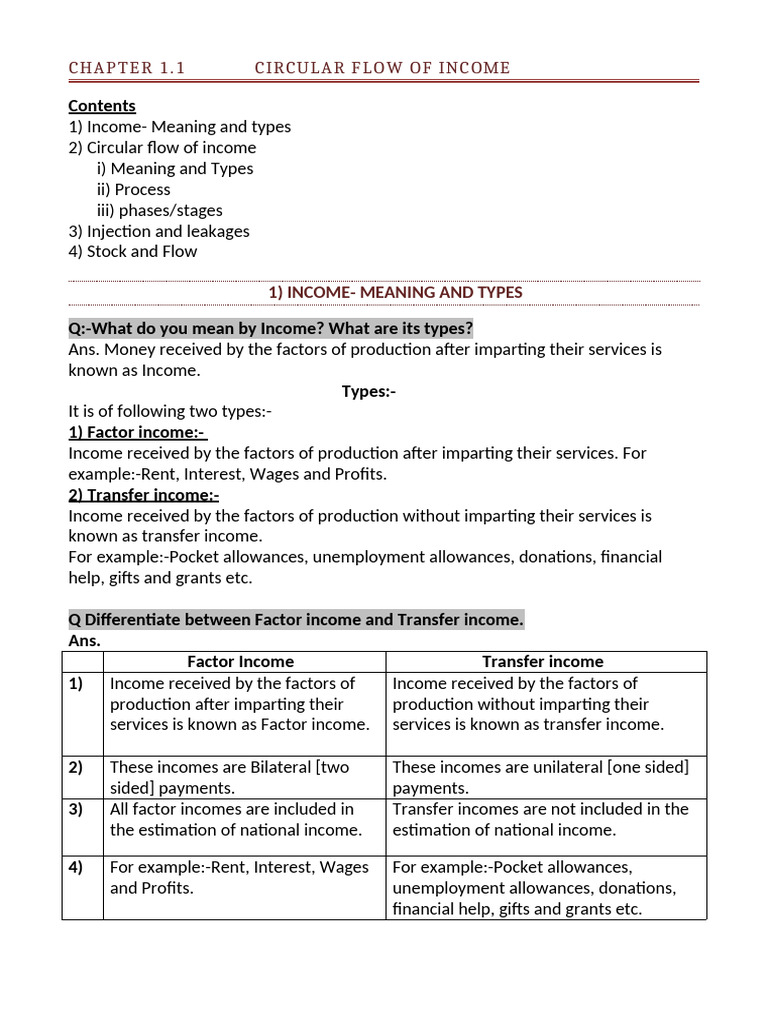 Circular Flow of Income Explained | PDF | Consumption Of Fixed Capital ...