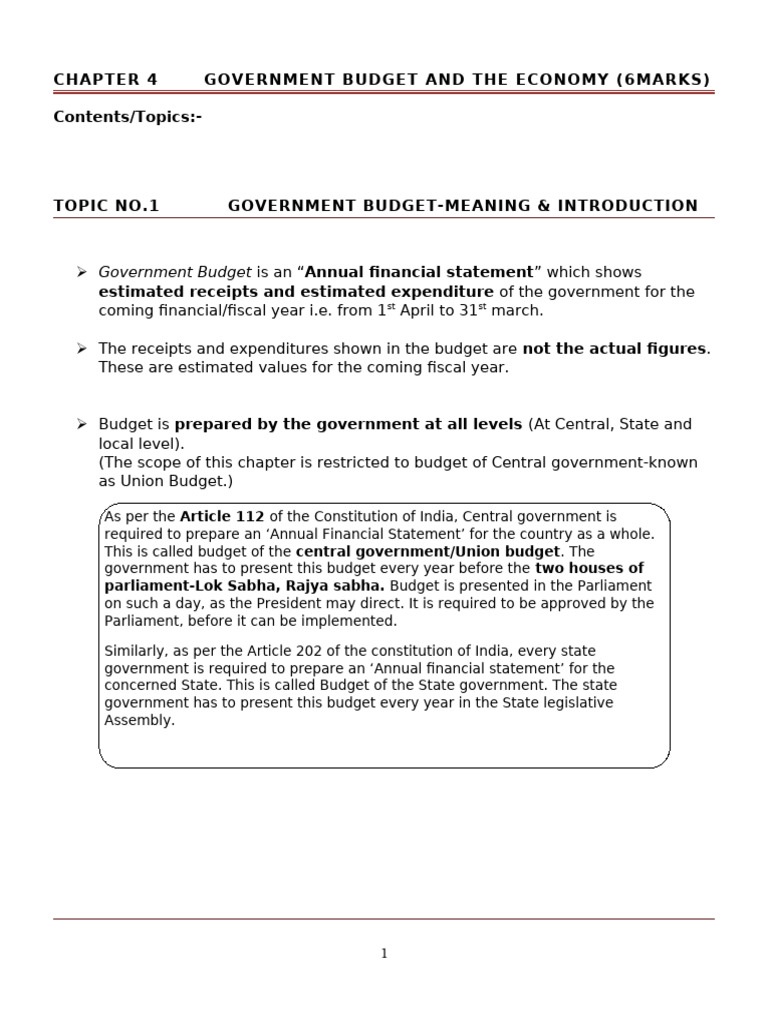 Understanding Government Budget Basics | PDF | Taxes | Government Budget