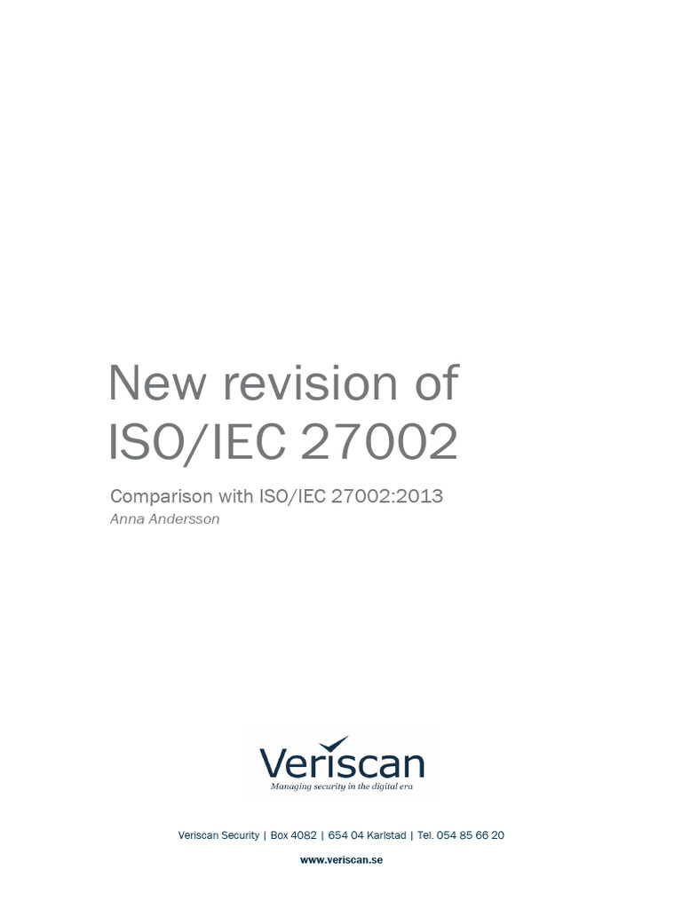 Report - New Revision of ISO - IEC 27002 - 1.0 | PDF | Computer ...