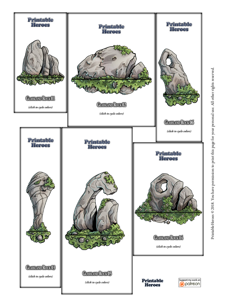Props - Rocks - Grassland - Set 01 - Tier 1 | PDF