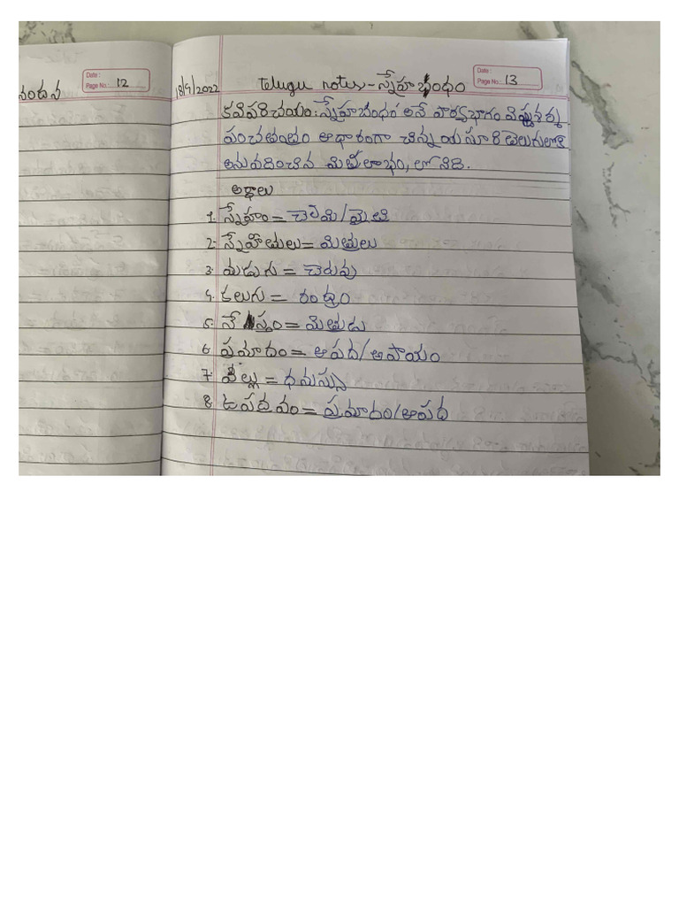 Chaitra Telugu Notes 2 | PDF