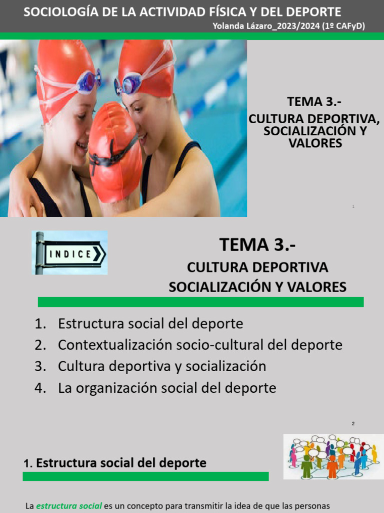 Cultura y Valores en el Deporte | PDF | Socialización | Deportes
