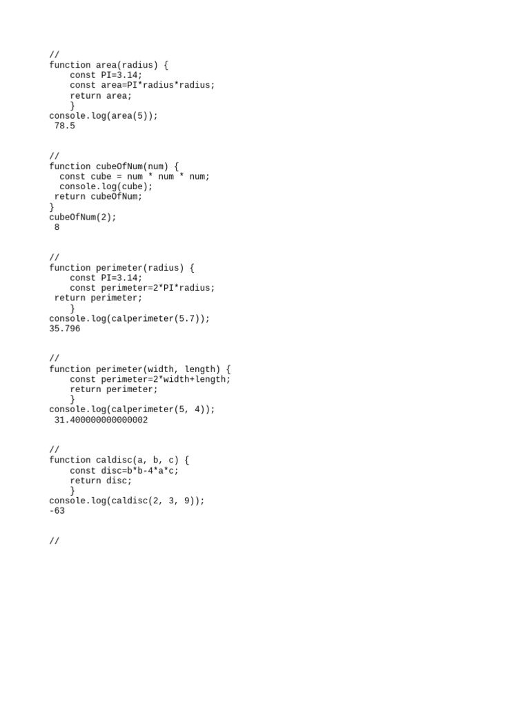 JavaScript Functions for Geometry Calculations | PDF