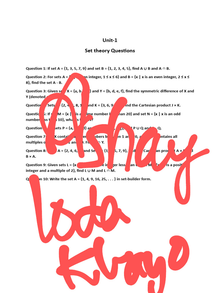 Set Questions | PDF