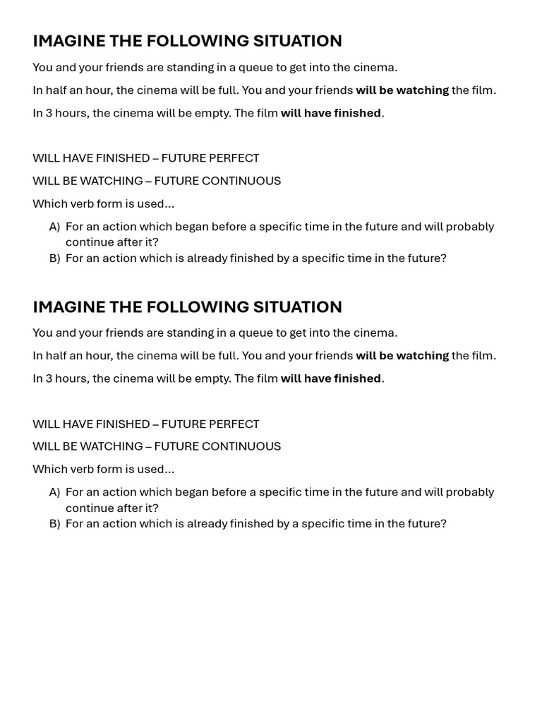 Future Tenses in Cinema Context | PDF