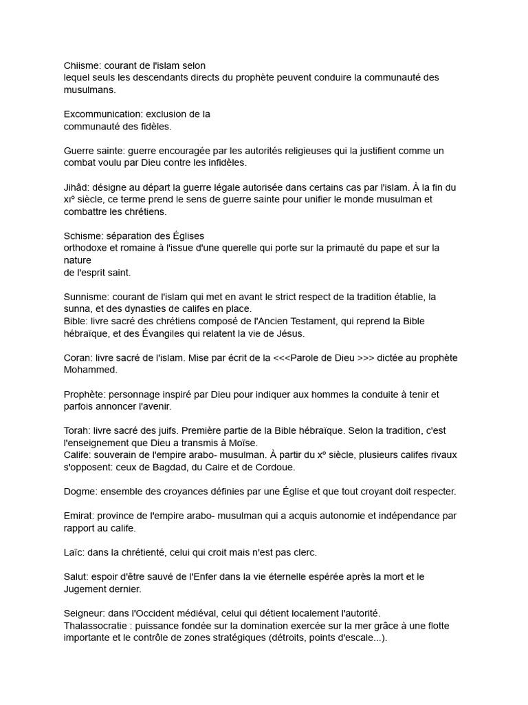 Concepts clés de l'islam et du christianisme | PDF | Dieu | Djihad