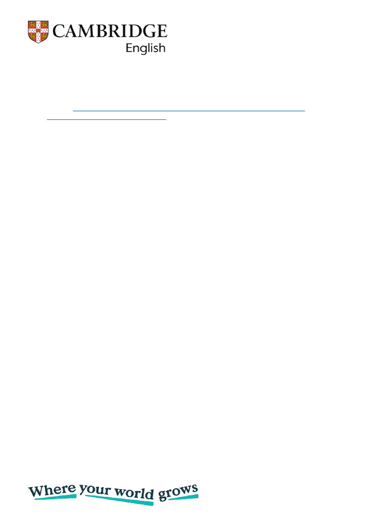 Cambridge B1 Preliminary Sample Tests | PDF