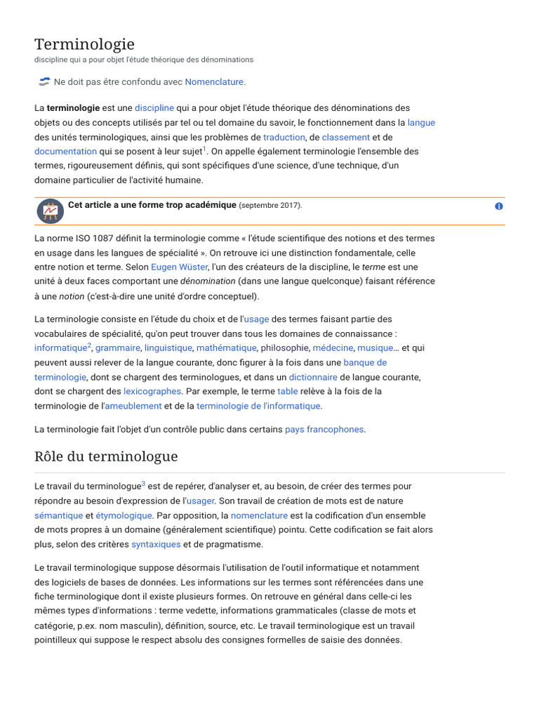 Comprendre la terminologie scientifique | PDF | Linguistique
