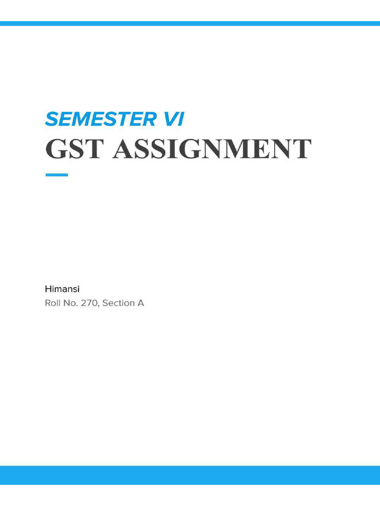 270 - GST Assignment - A | PDF