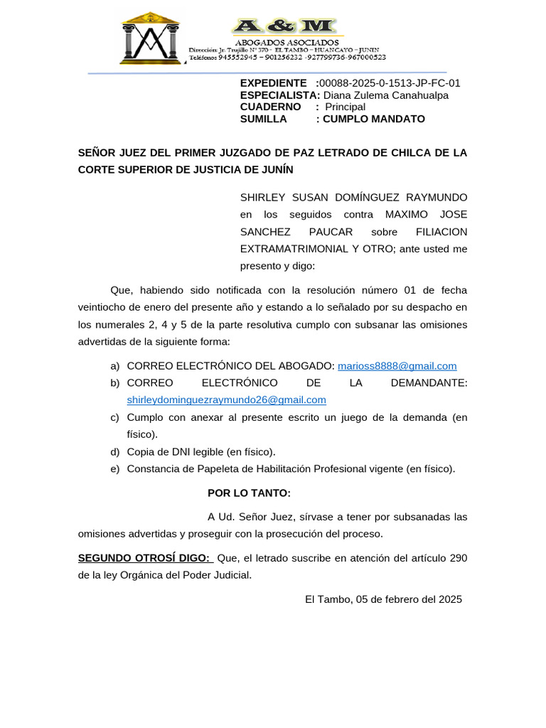 Cumplo Con Subsanar | PDF