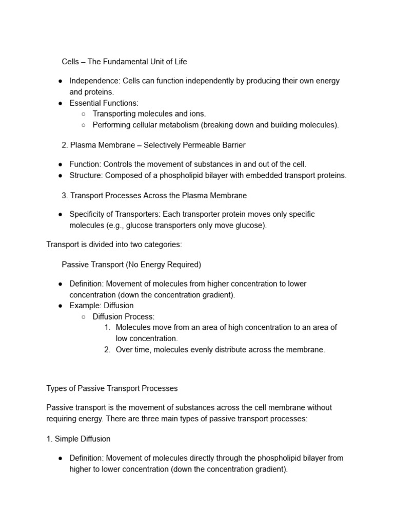 Understanding Cell Structure and Transport | PDF | Cellular Respiration ...
