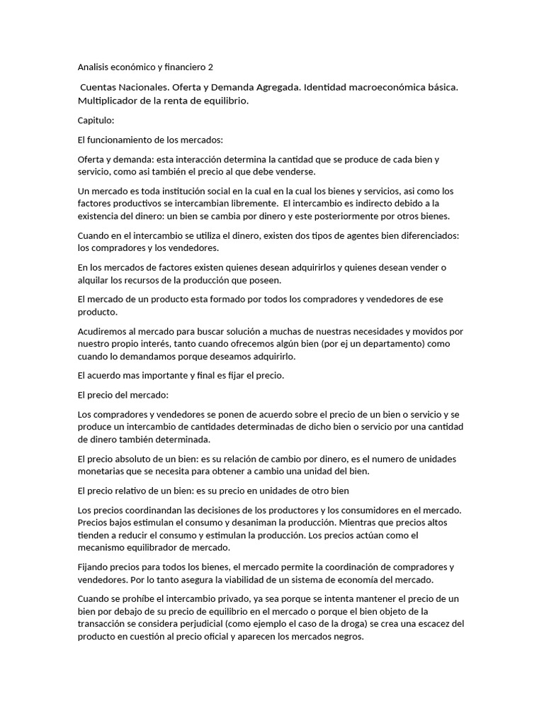 Análisis de Oferta y Demanda en Mercados | PDF | Oferta (economía ...