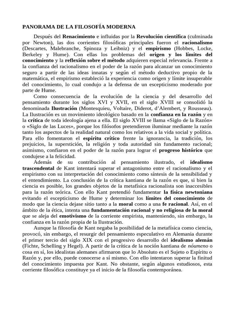 Panorama de La Filosofía Moderna 3 | PDF | René Descartes | Verdad