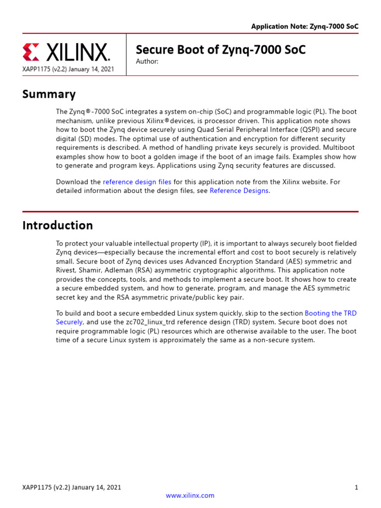 Xapp1175 Zynq Secure Boot | PDF | Key (Cryptography) | Public Key ...