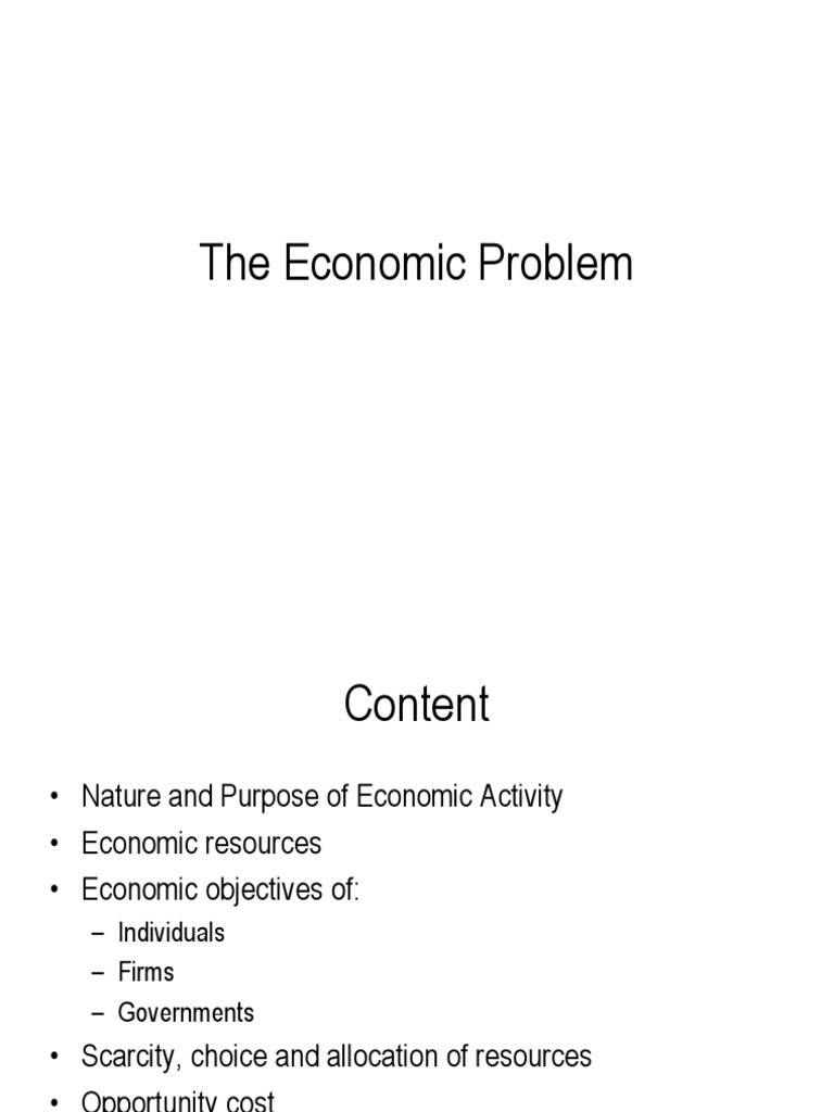 The Economic Problem | PDF | Economics | Labour Economics