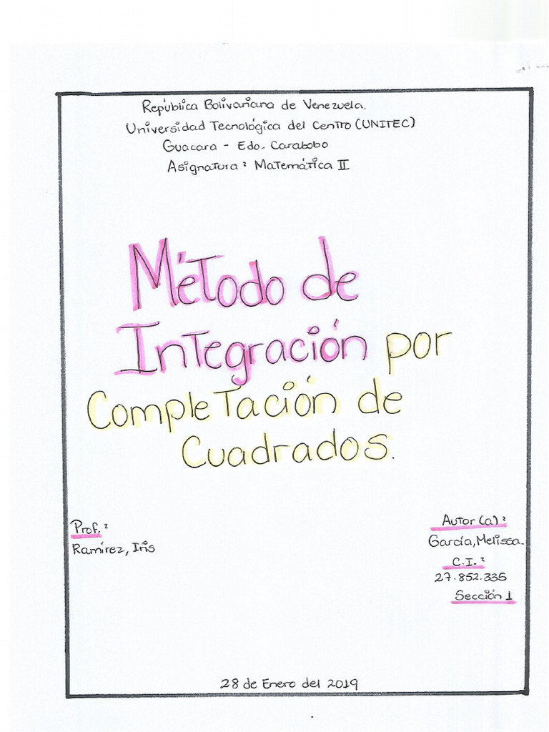Tutorial Metodo de Integracion Por Completacion de Cuadrados 1 | PDF