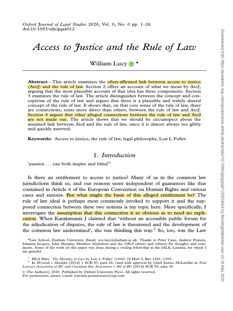 Access to Justice and Rule of Law Analysis | PDF | Justice | Crime ...