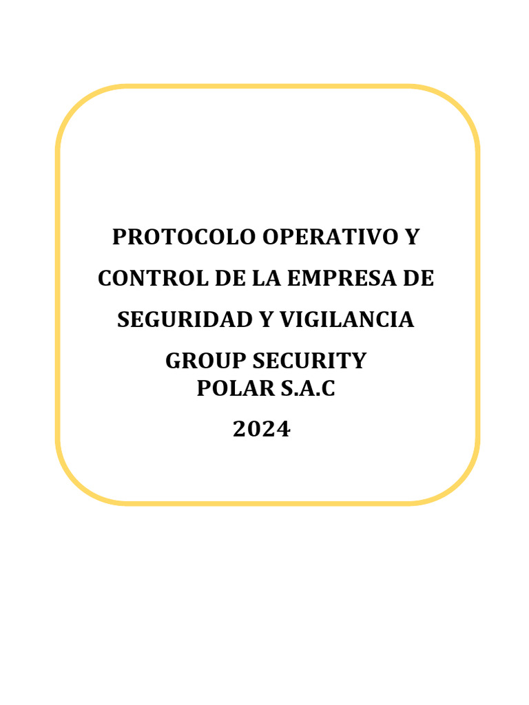 Protocolo Operativo Group Security S.A.C | PDF | La seguridad ...