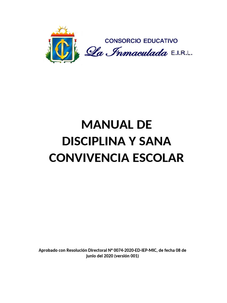 Manual de Convivencia Escolar | PDF | Acoso sexual | Violencia