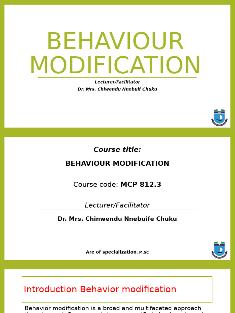 Behavior Modification Techniques Explained | PDF | Reinforcement ...
