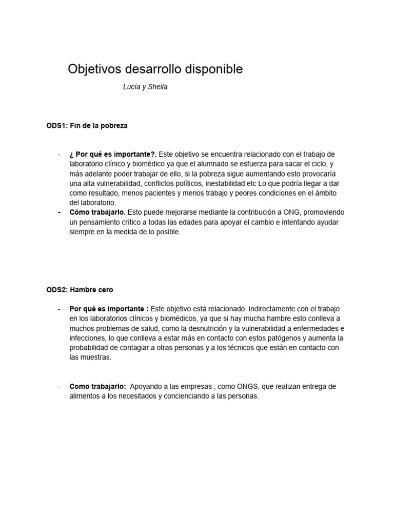 ODS: Fin de la pobreza y hambre cero | PDF