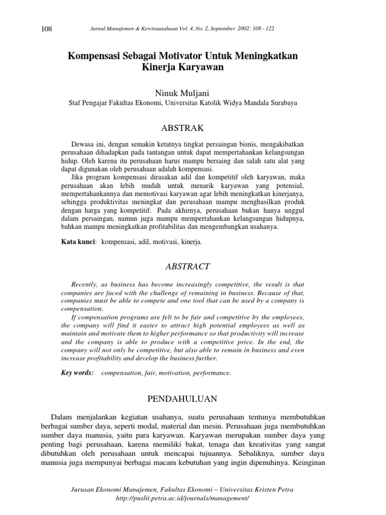 Makalah Kompensasi Sebagai Motivator Utk Meningkatkan Kinerja Karyawan Makalah Kompensasi Sebagai Motivator Utk Meningkatkan Kinerja Karyawan