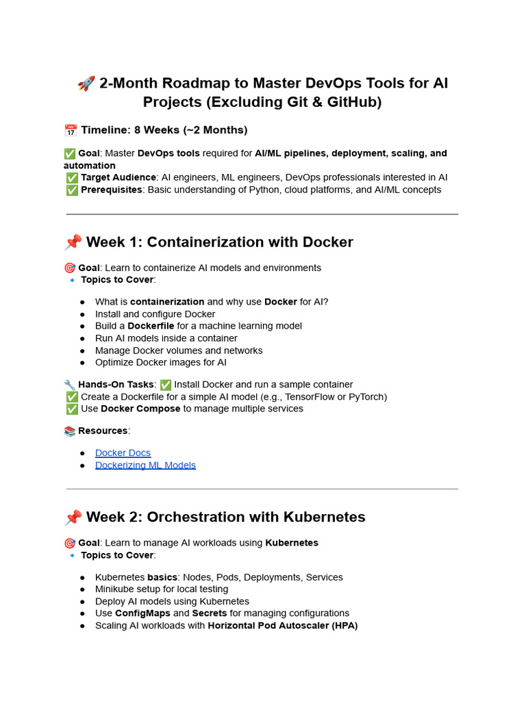 Master DevOps for AI in 2 Months | PDF | Artificial Intelligence ...