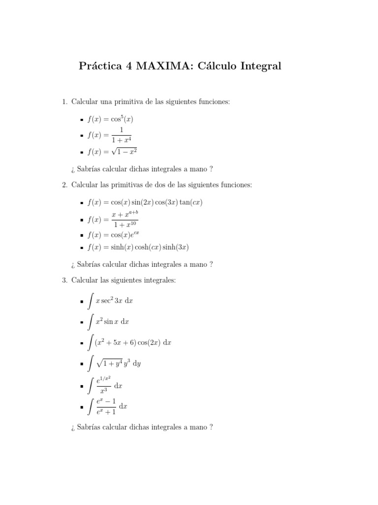 Calculo Integral MAXIMA | PDF