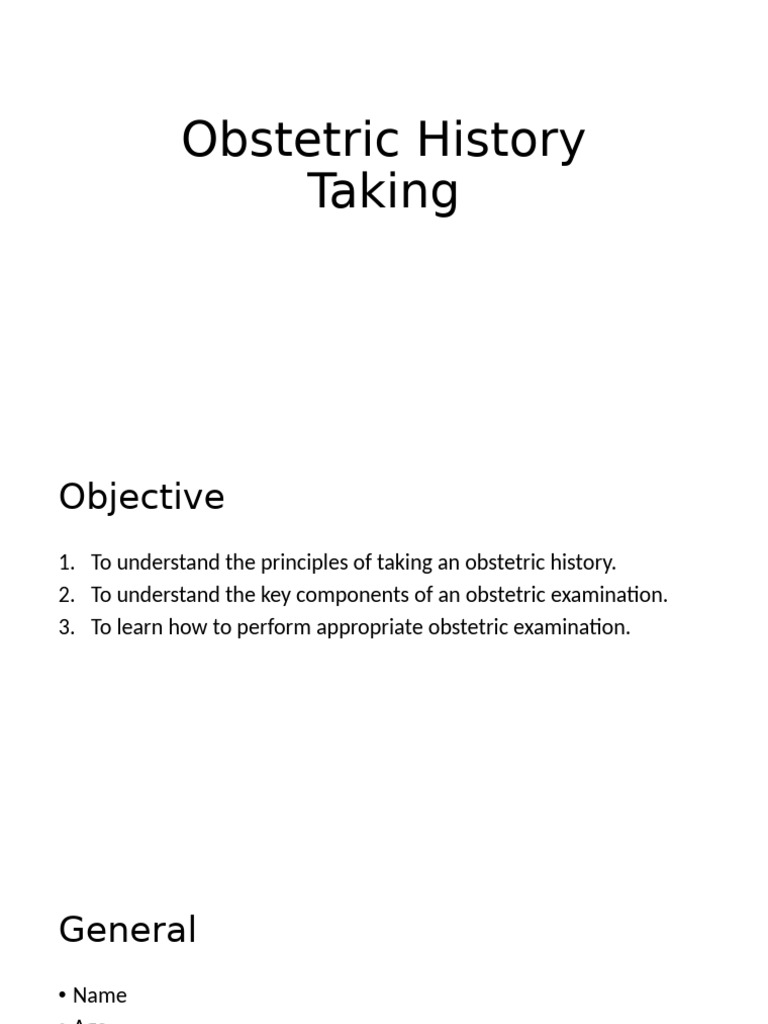 Comprehensive Guide to Obstetric History Taking | PDF | Pregnancy ...