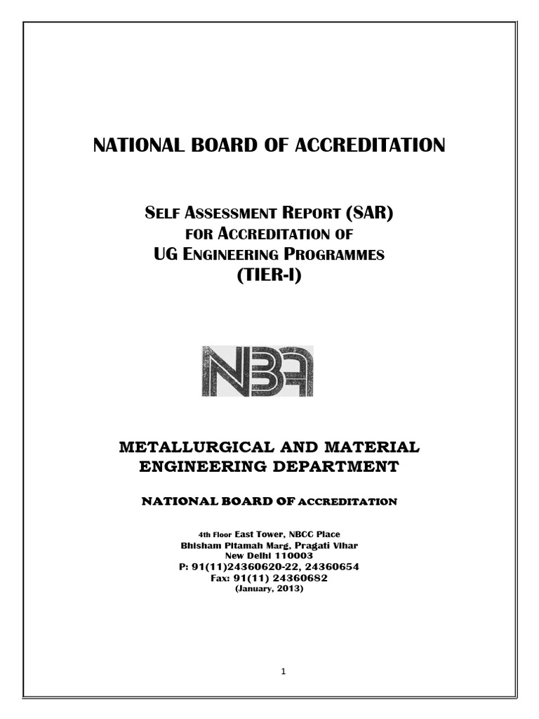 VNIT Accreditation Self Assessment Report | PDF | Engineering | Curriculum