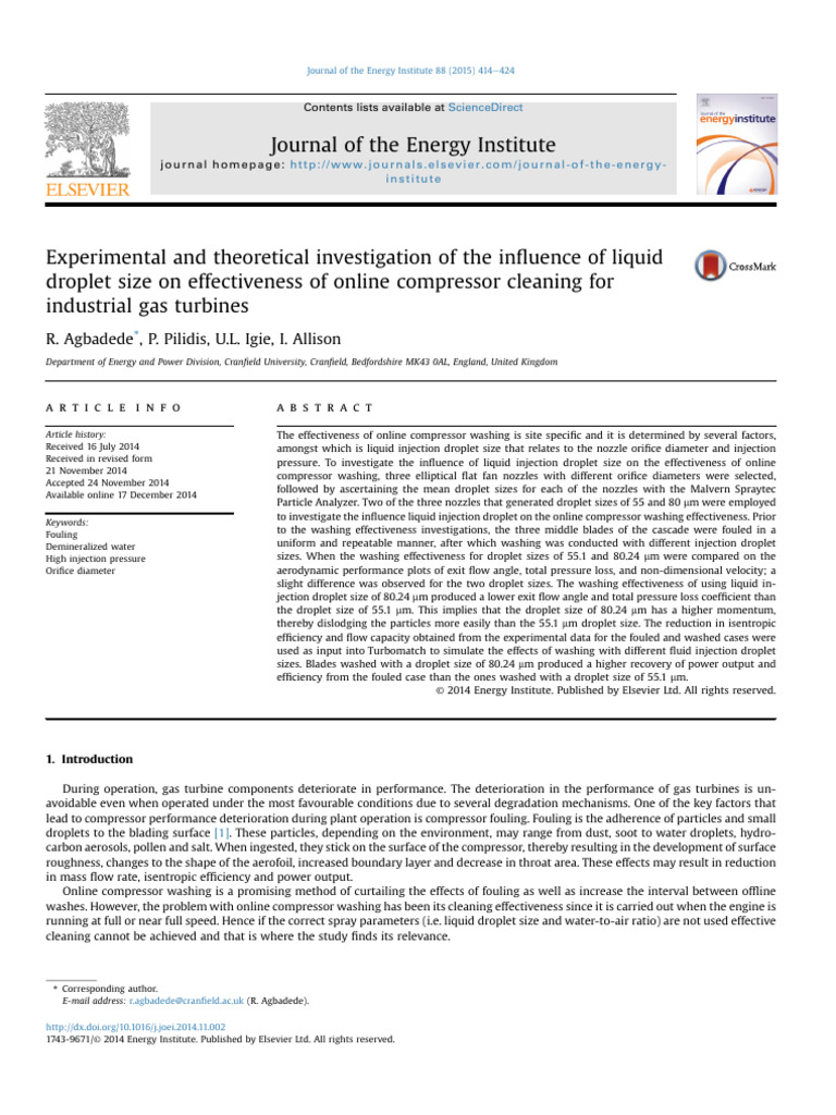 Experimental and Theoretical Investigation of The Influence of Liquid ...