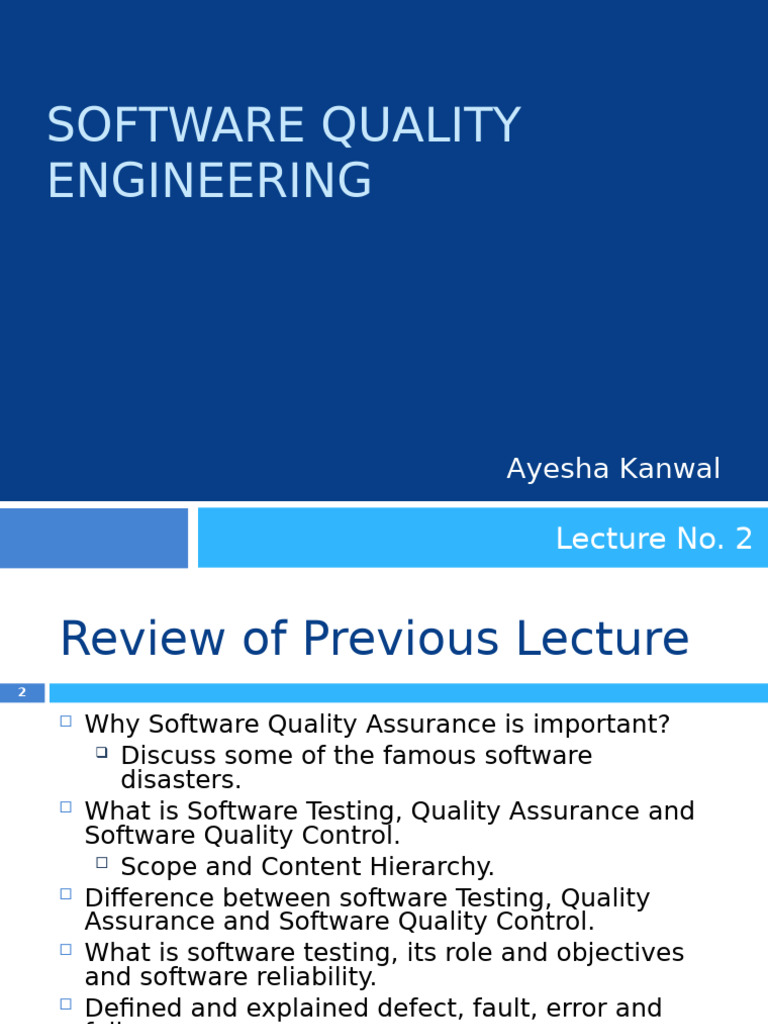 Software Quality Engineering Overview | PDF | Software Testing ...