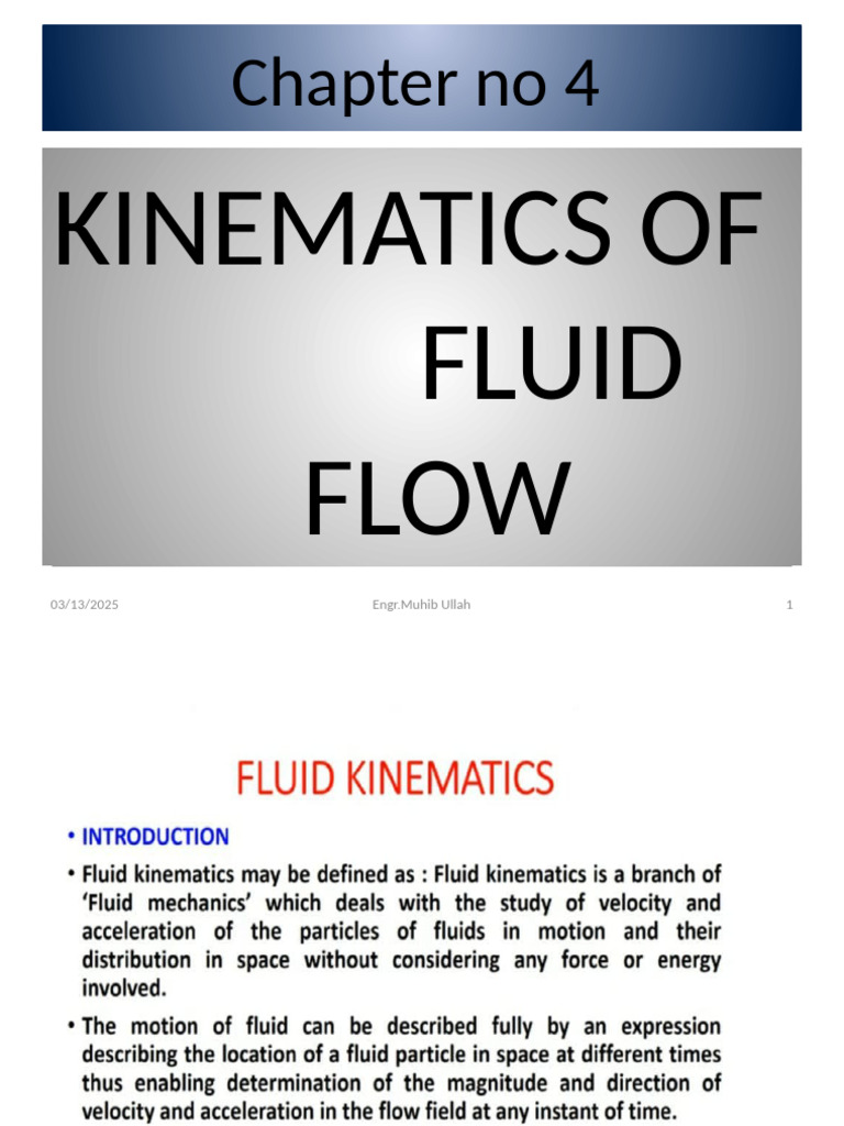 Fluid Flow Kinematics Explained | PDF | Kinematics | Fluid Dynamics